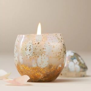 Anthropologie Cheena Egg Fruity Peach Chamomile Glass Candle